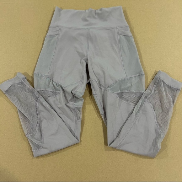 Lululemon Wunder Train Mesh High-Rise Leggings Gray 25” Size 6 - Picture 1 of 7